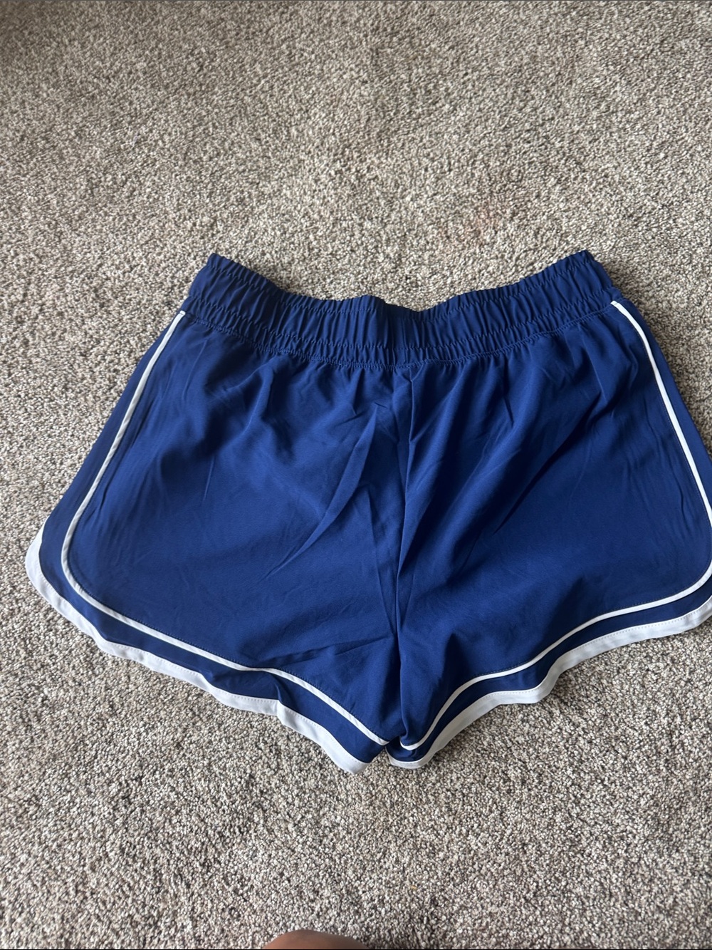 90 Degree By Reflex Navy Blue Athletic Shorts with White Trim - Picture 3 of 3